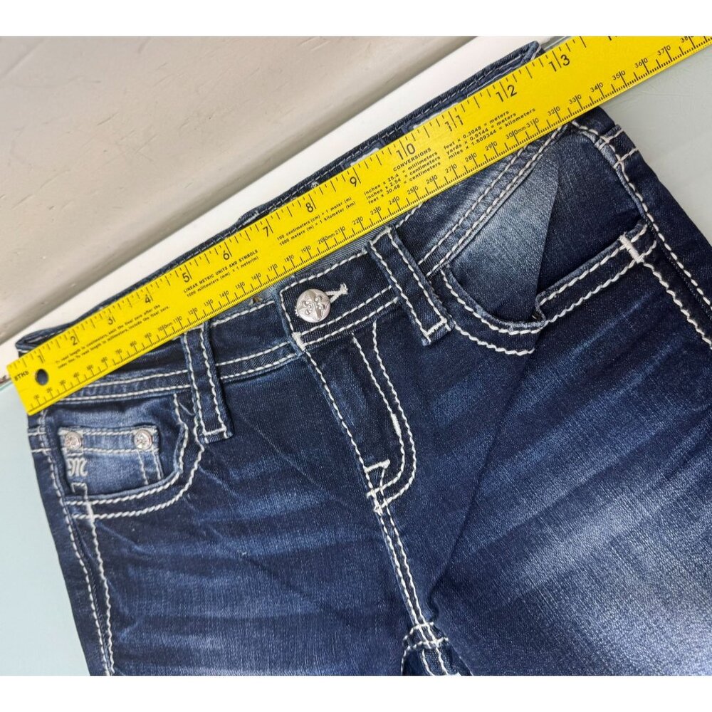 Miss Me Jeans Girls Size 12 Skinny Y2K Stretch Rhinestone Low Rise 26 W 27 L - Picture 7 of 11
